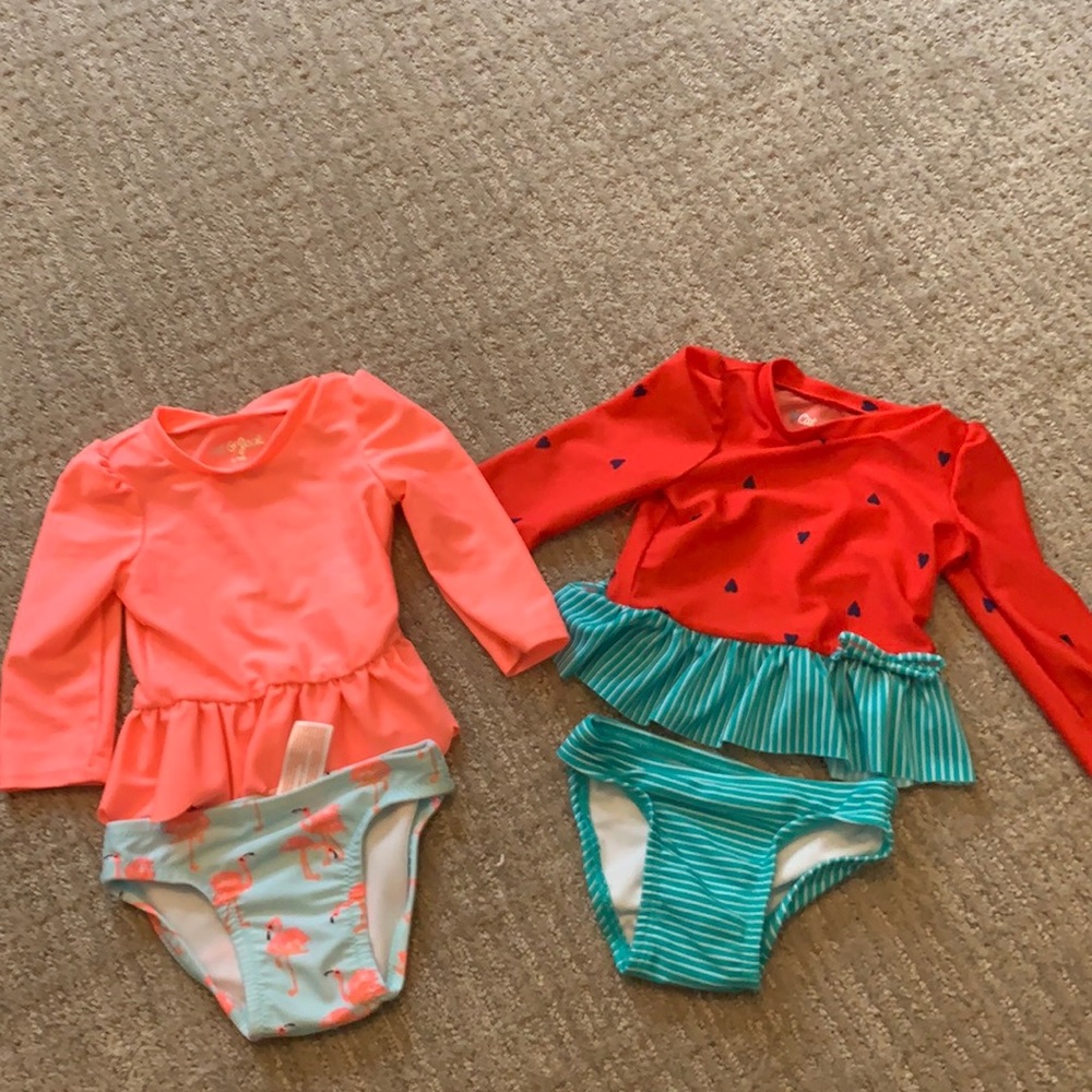 Cat and Jack long sleeve 2 piece swimsuits
